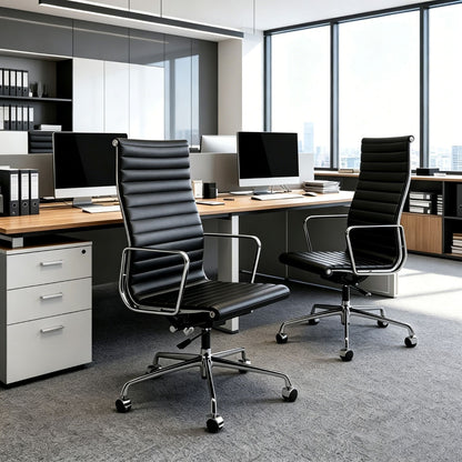 Eames Office Aluminum Group Chair - Top Grain Leather
