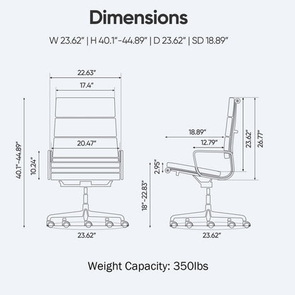 Eames Soft Pad Group Office Chair Genuine Leather Replica