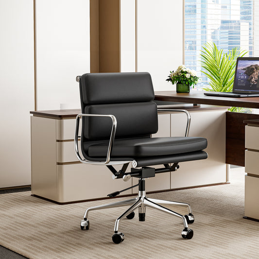 Eames Soft Pad Group Office Chair Replica - Genuine Leather | FHSLIFE