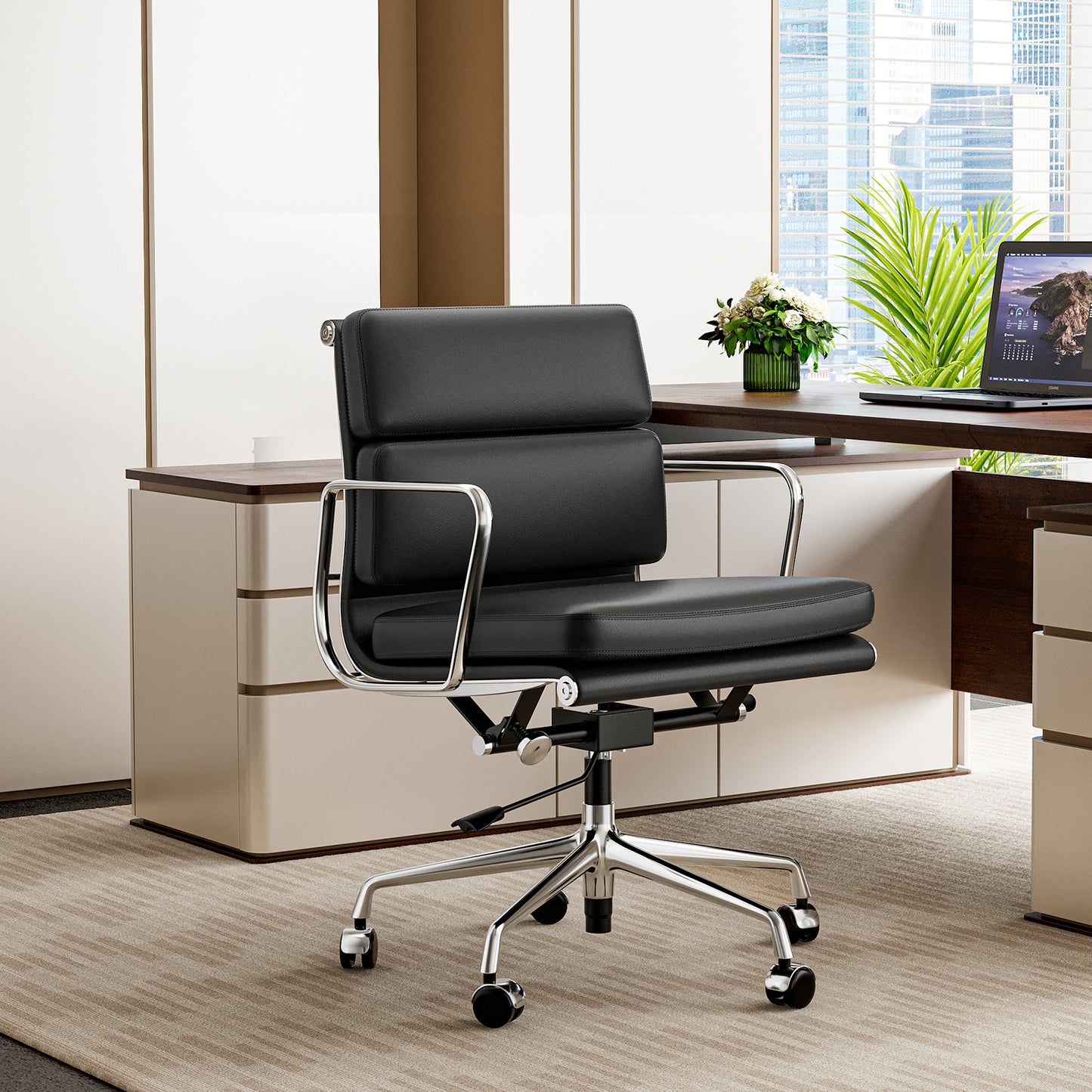 Eames Soft Pad Group Office Chair Replica - Genuine Leather