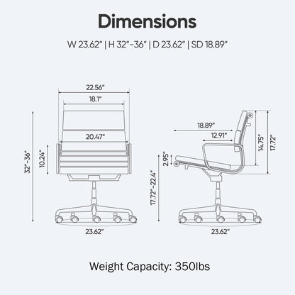 Eames Soft Pad Group Office Chair Genuine Leather Replica