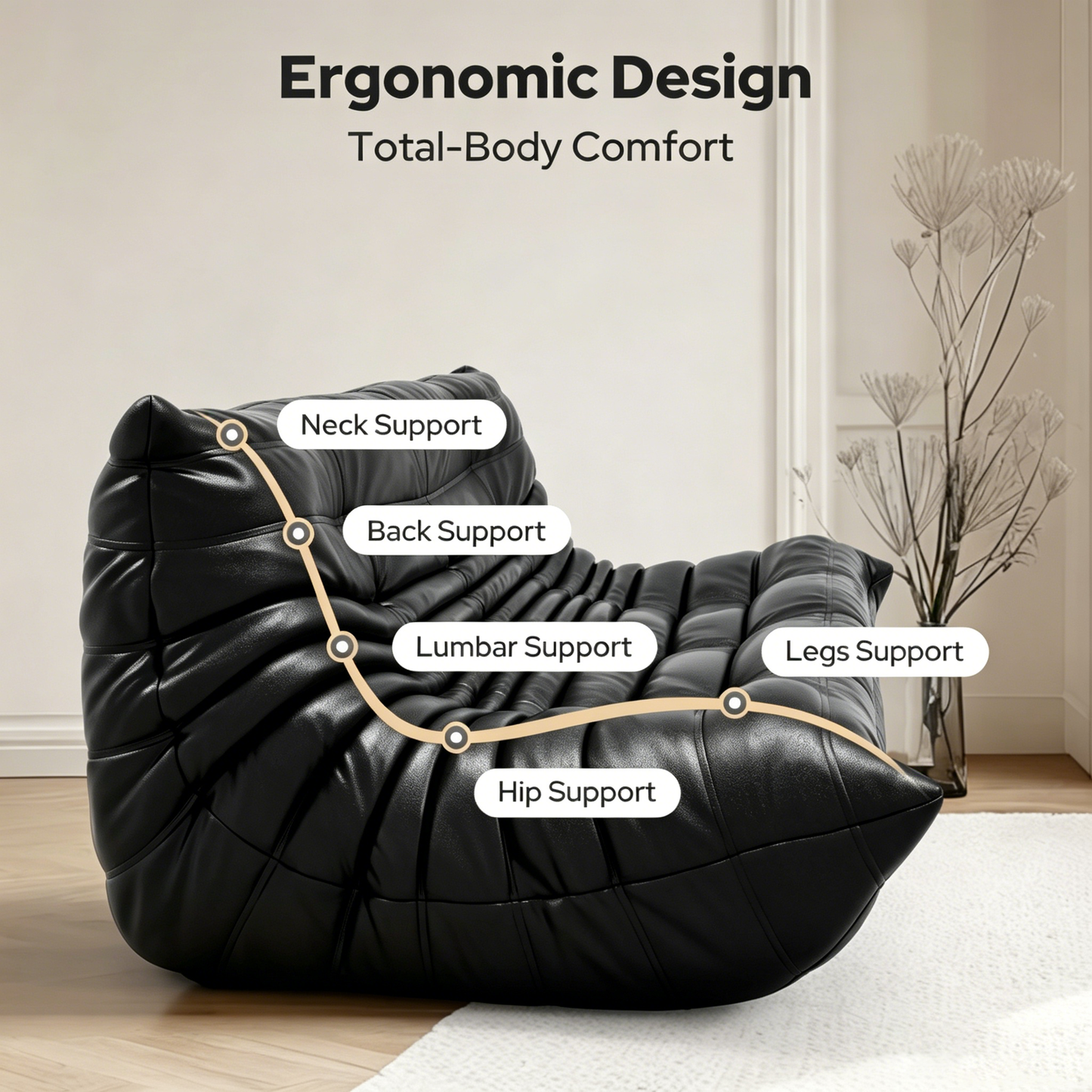 Ligne Roset Togo Sofa Replica – Multi-Seat Microfiber Leather Edition