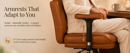 Mid-Century Modern Leather Executive Office Chair