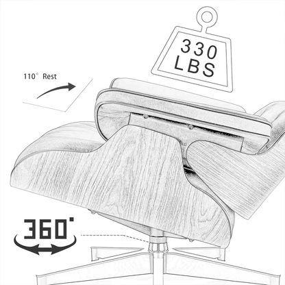 Top Grain Leather Eames Lounge Chair With Ottoman replica (Premier Tall Version 2026)