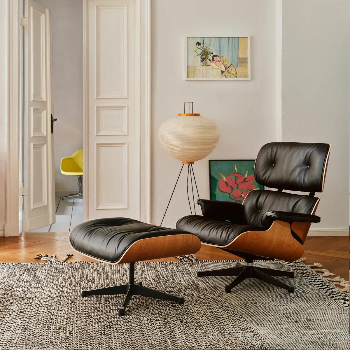 Replica Top Grain Leather Eames Lounge Chair With Ottoman (Premier Tall Version)