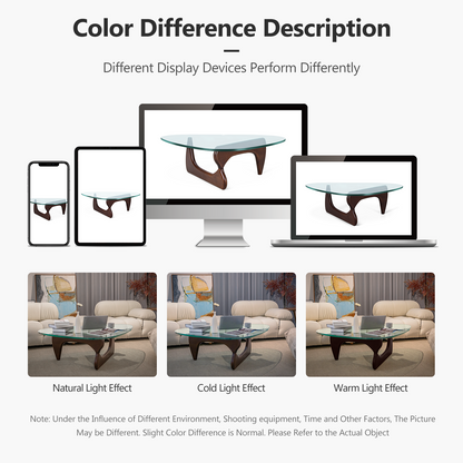 Noguchi Coffee Triangle Glass Table