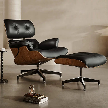 Replica Top Grain Leather Eames Lounge Chair With Ottoman (Premier Tall Version)