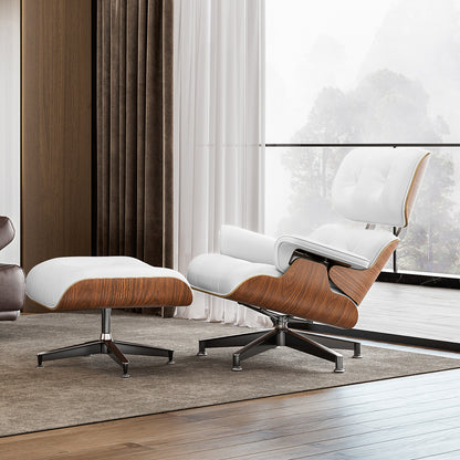 Replica Top Grain Leather Eames Lounge Chair With Ottoman (Premier Tall Version)