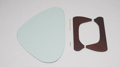 Coffee Triangle Glass Table Inspired by Noguchi