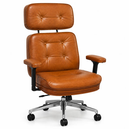 Mid-Century Modern Leather Executive Office Chair