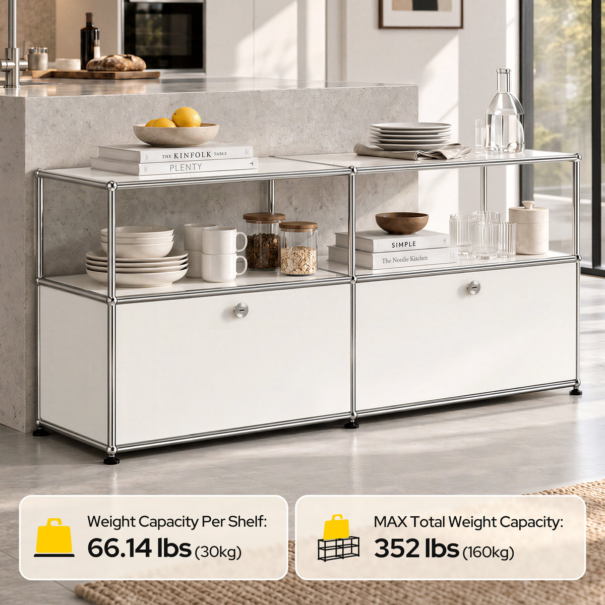 USM Haller Credenza C2A Replica & Dupe | Built-In Cable Management